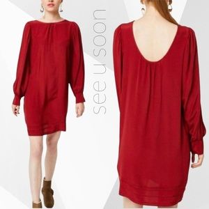 Anthropologie See U Soon Shift Dress Red S
